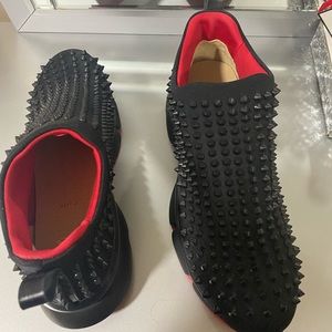 Studded red bottom sneakers non auth